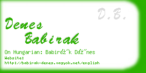 denes babirak business card